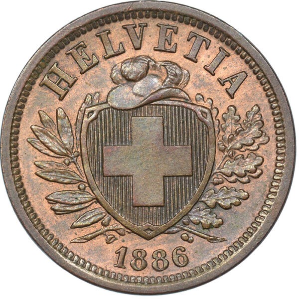 2 Rappen, 1886, unz/stgl